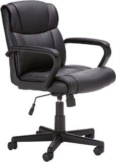 AmazonBasics Leather-Padded, Adjustable, Swivel Chair