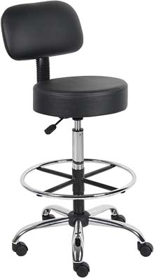 Boss Office Products B16245-BK Be Well Medical Spa Drafting Stool