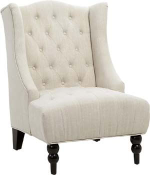  Great Deal Furniture Wingback Tufted Fabric Accent Chair