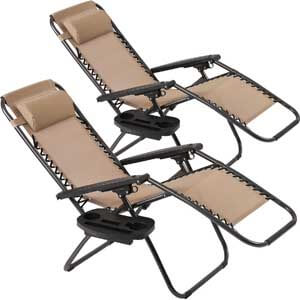 Vnewone Zero Gravity Chair Set of 2 Patio Folding