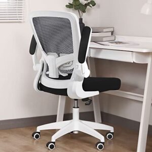 Office Chair, FelixKing Ergonomic Desk Chair with Adjustable Height and Lumbar Support Swivel Lumbar Support Desk Computer Chair with Flip up Armrests for Conference Room (White)